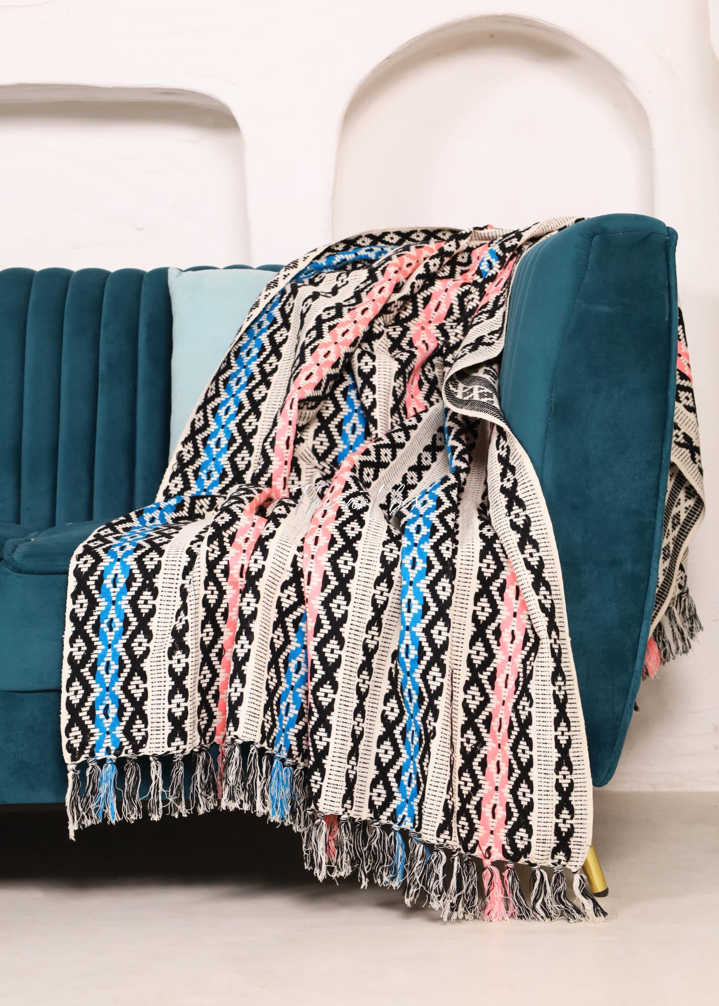 Multicolor Striped Hand Tufted Throw