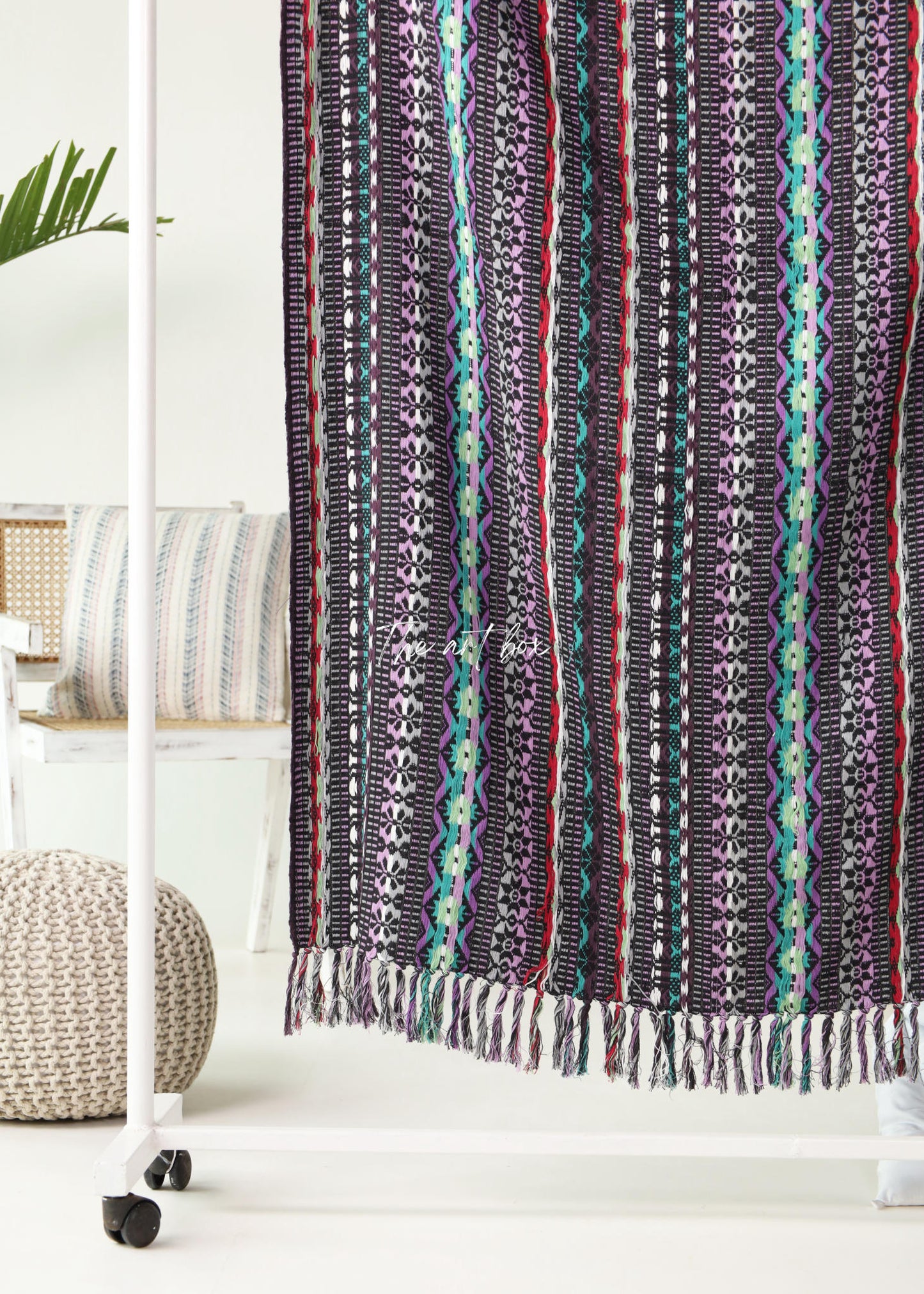 Ethnic Striped Hand Tufted Throw