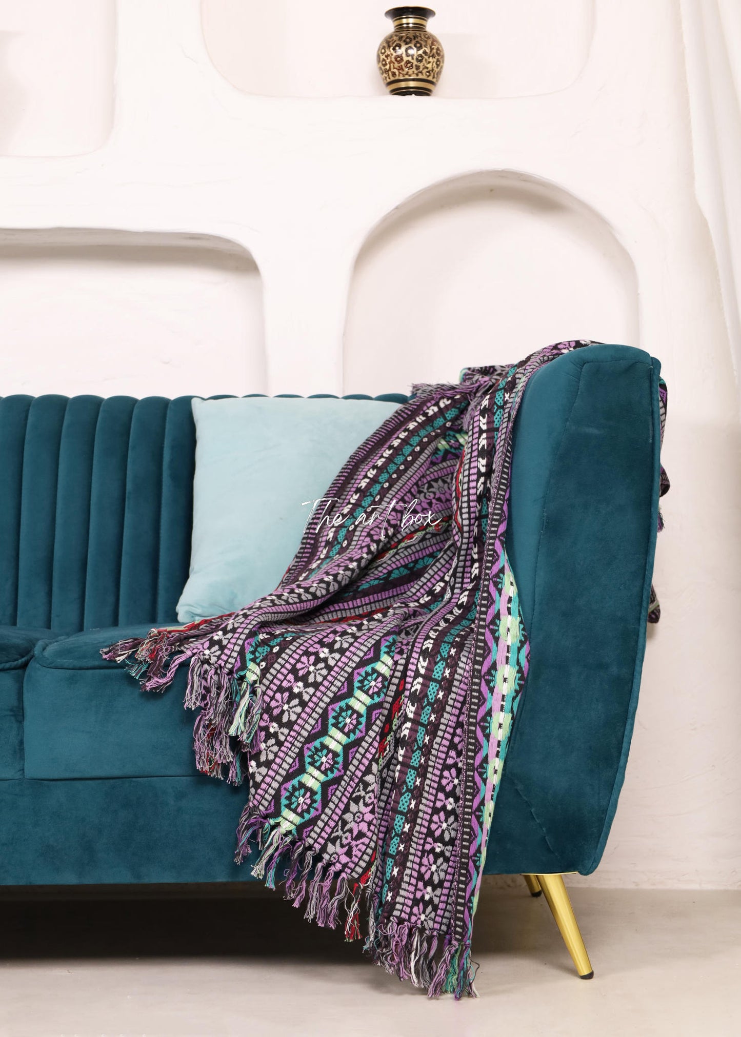 Ethnic Striped Hand Tufted Throw