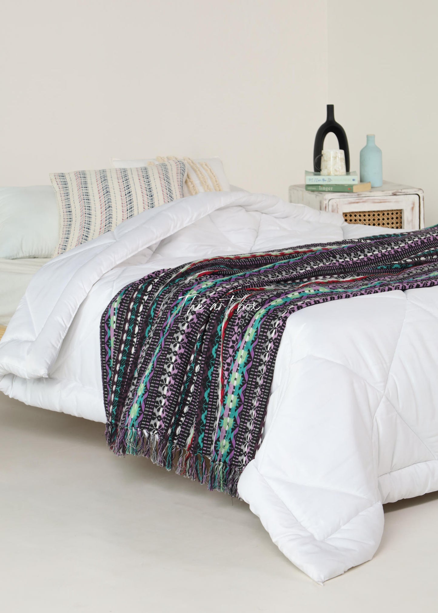 Ethnic Striped Hand Tufted Throw