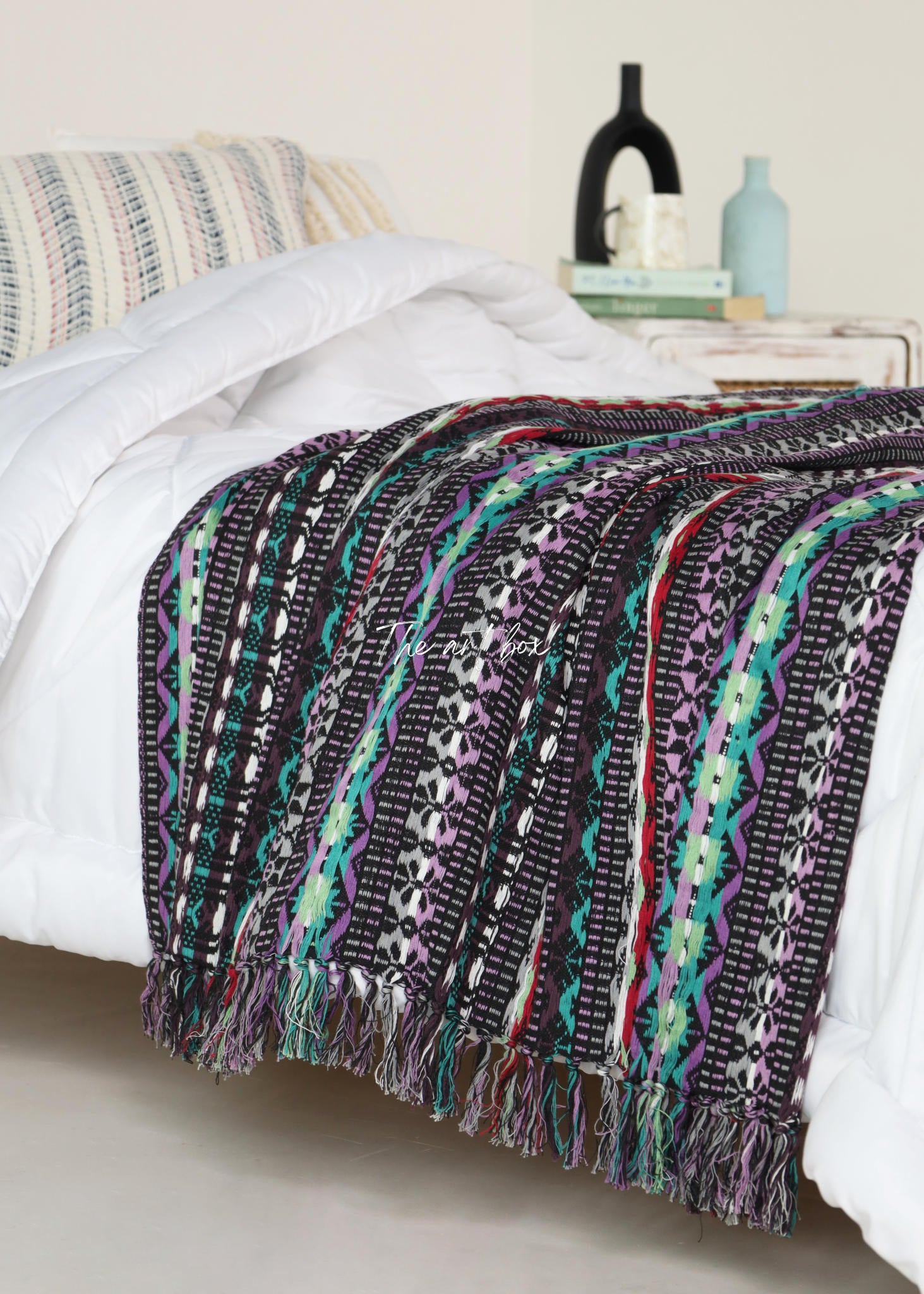 Ethnic Striped Hand Tufted Throw