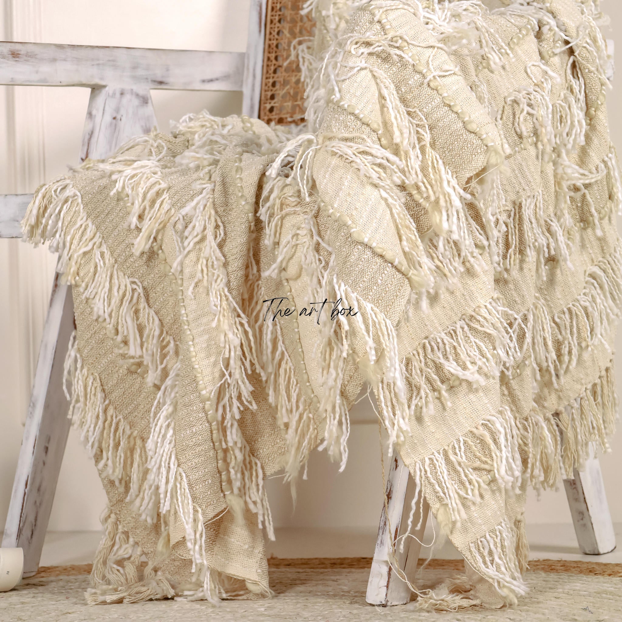 Fringe Striped Hand Tufted Throw