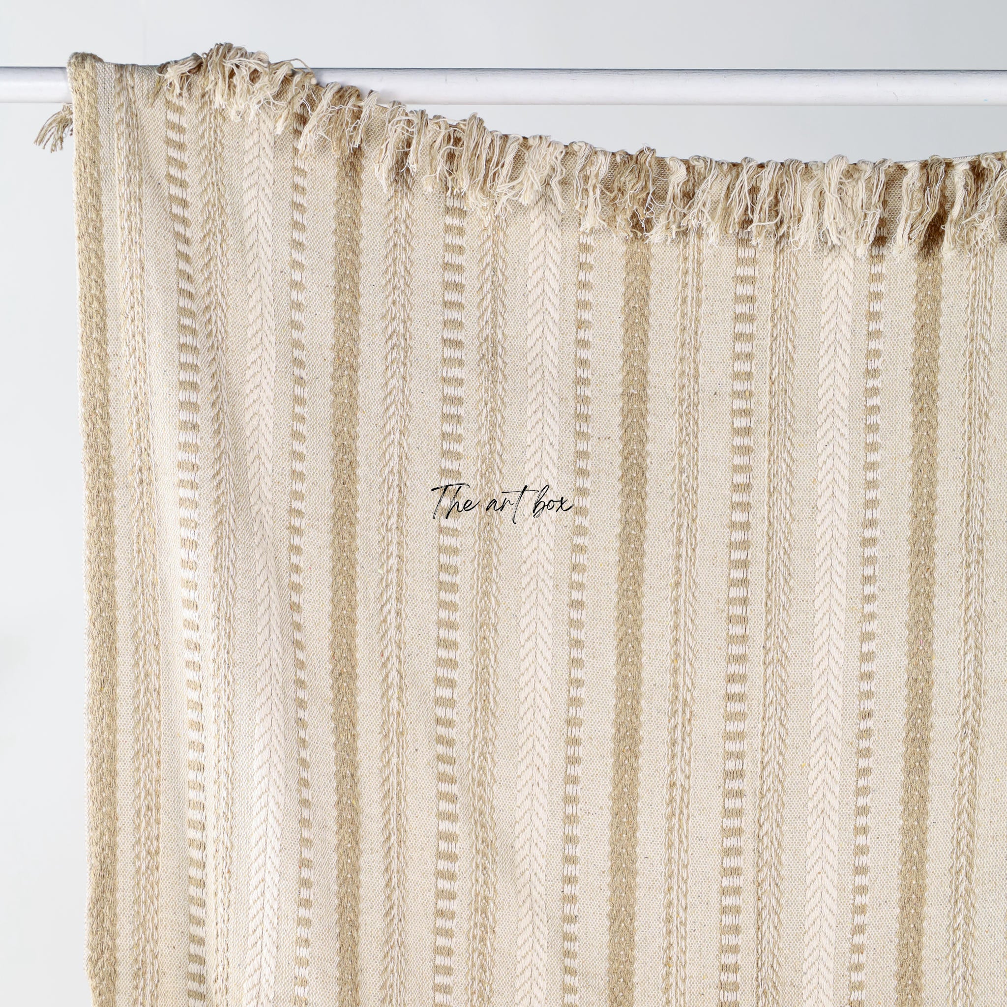 Brown Striped Hand Tufted Throw