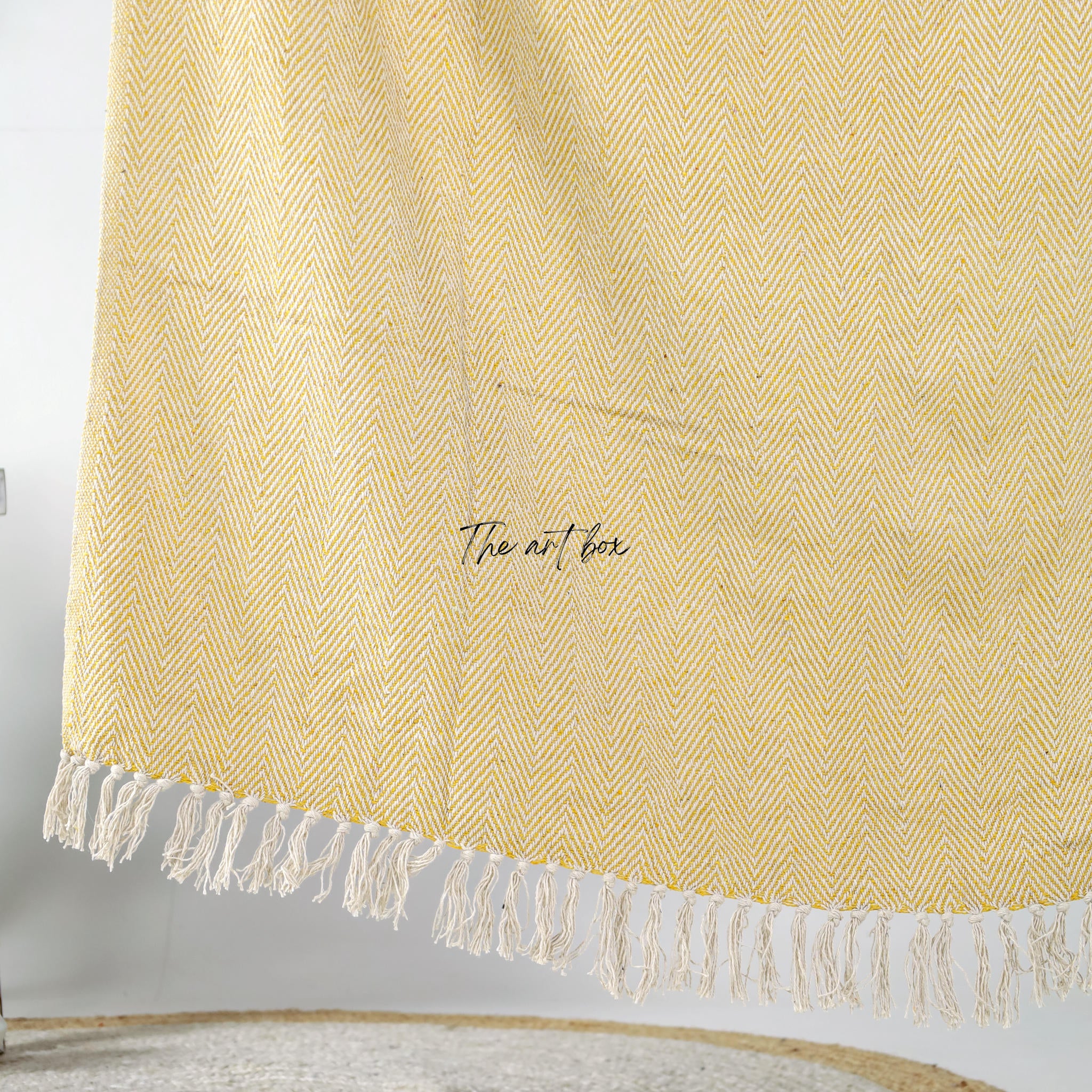 Yellow Hand Tufted Throw