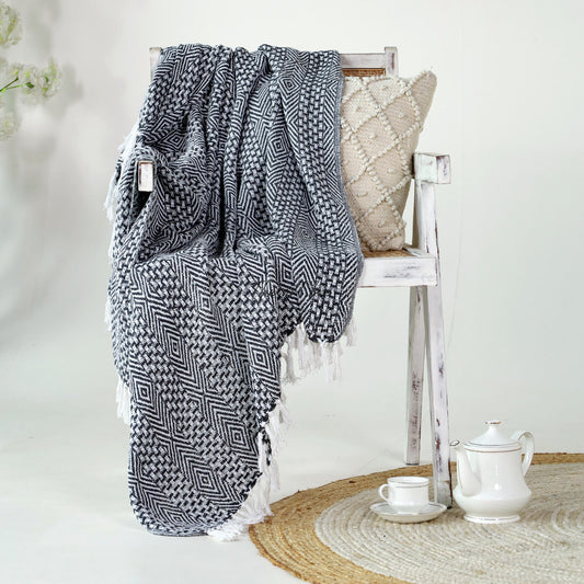 Knitted Hand Tufted Throw