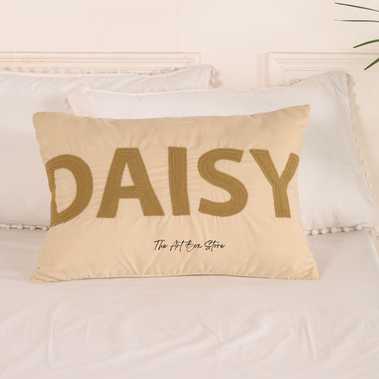 Custom Name Embroidered Cotton Pillow Cover - Personalized  Pillow Cover Home Decor