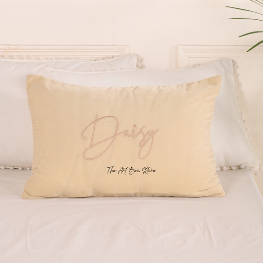 Custom Name Embroidered Cotton Pillow Cover - Personalized  Pillow Cover Home Decor