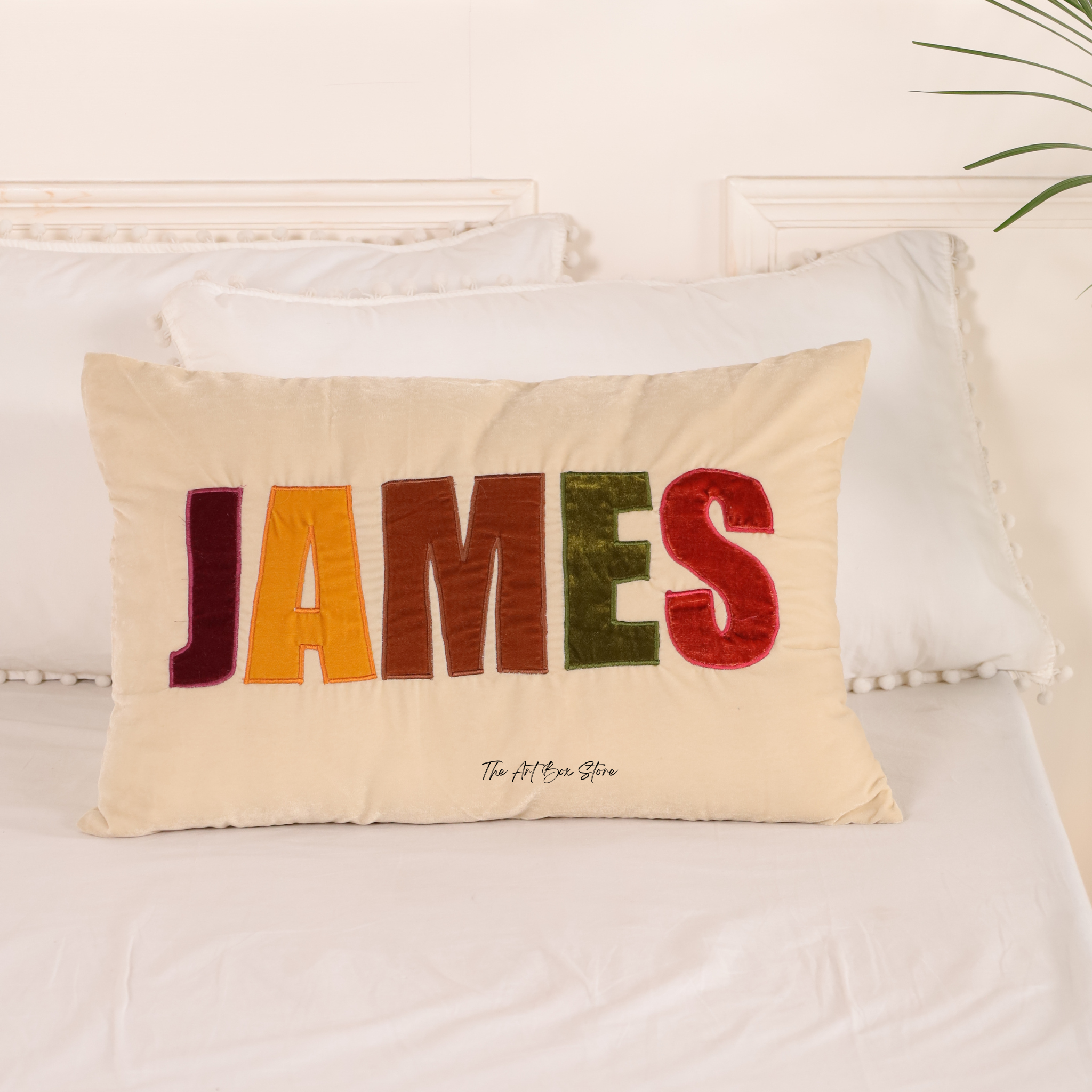 Custom Name Embroidered Cotton Pillow Cover - Personalized  Pillow Cover Home Decor