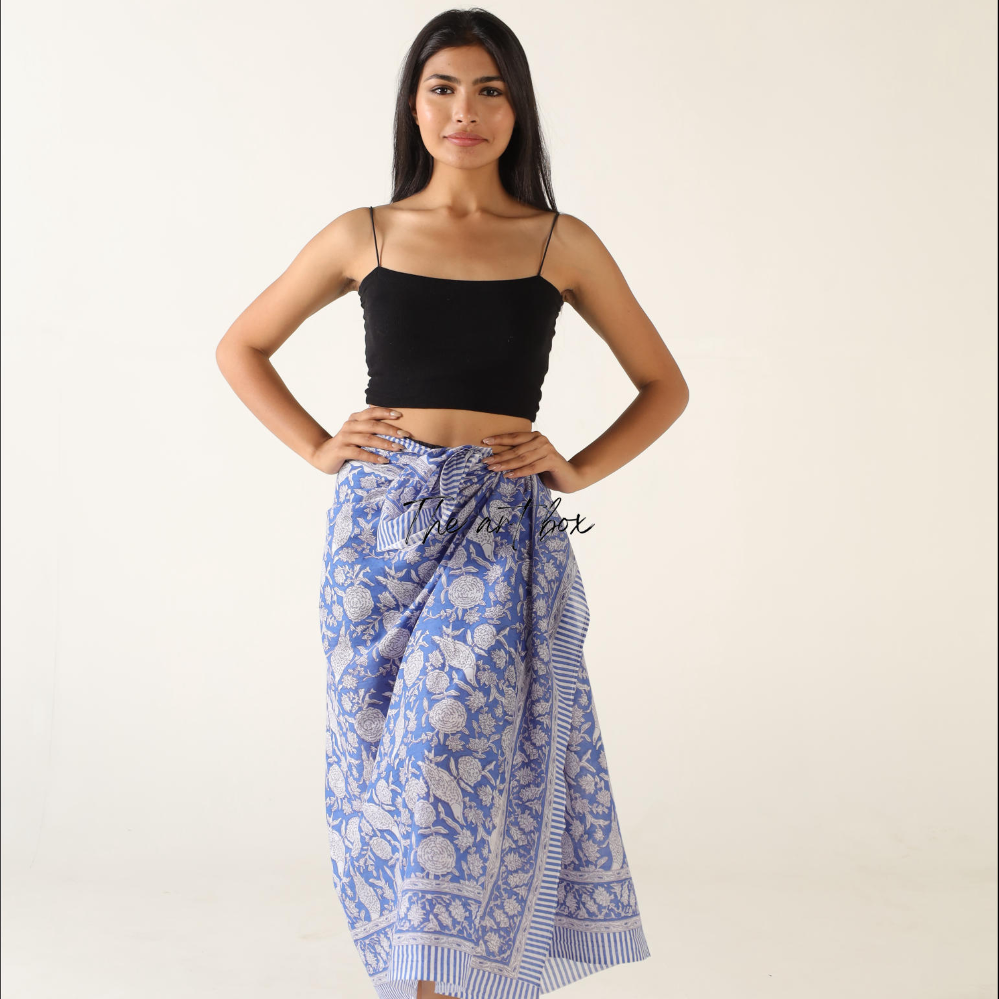 Floral Serenity Cotton Floral Sarong Pareo for Exotic Escapes