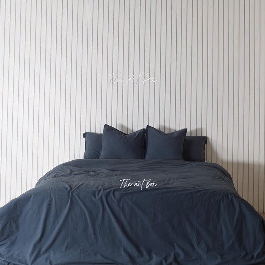 Deep Blue Linen Duvet Cover and Pillow Set