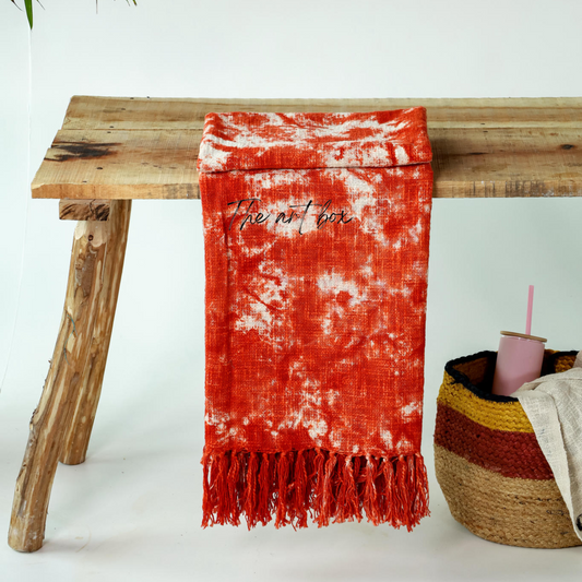 Red and White Tie Dye Throw