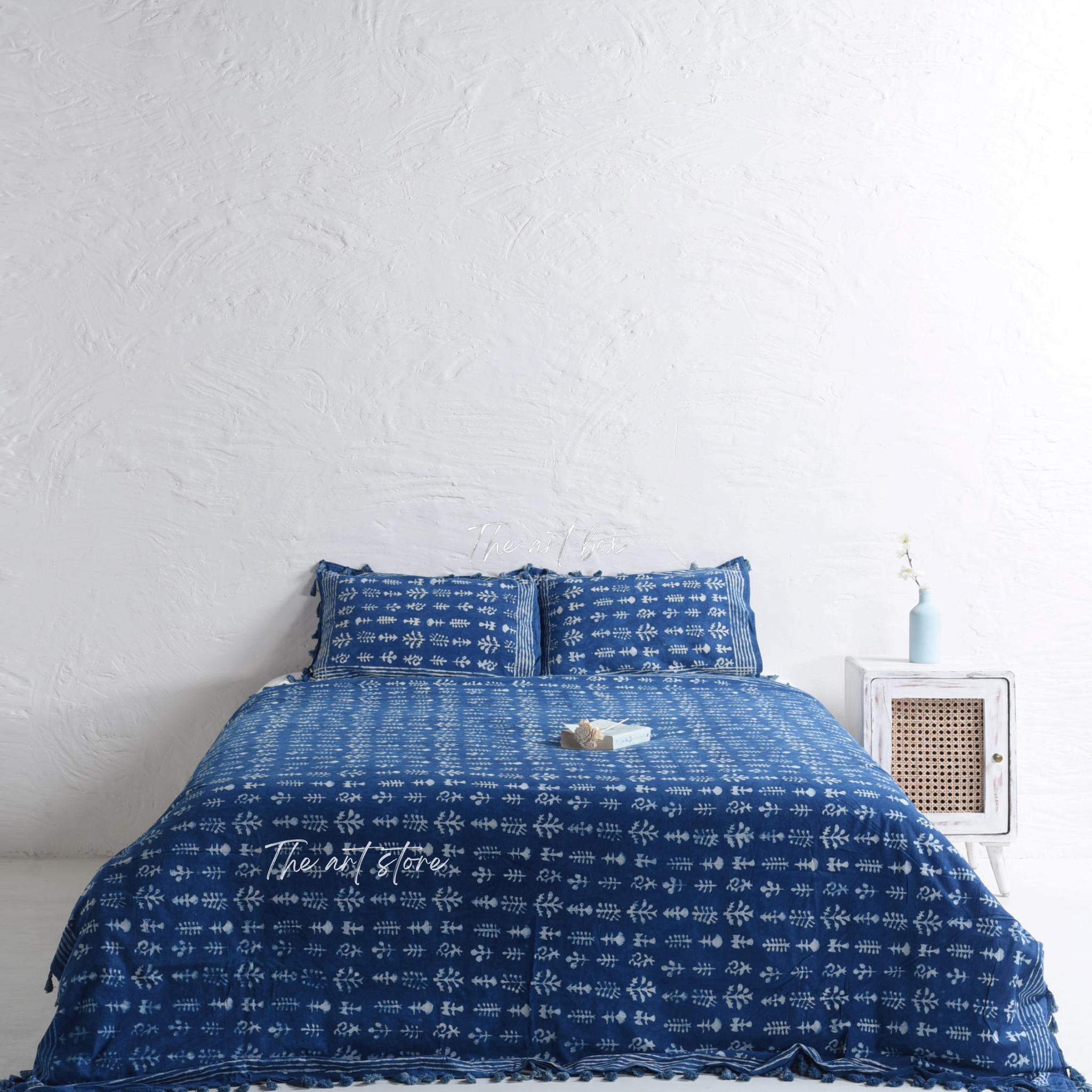 Designer Block Printed Duvet Cover and Pillow Set