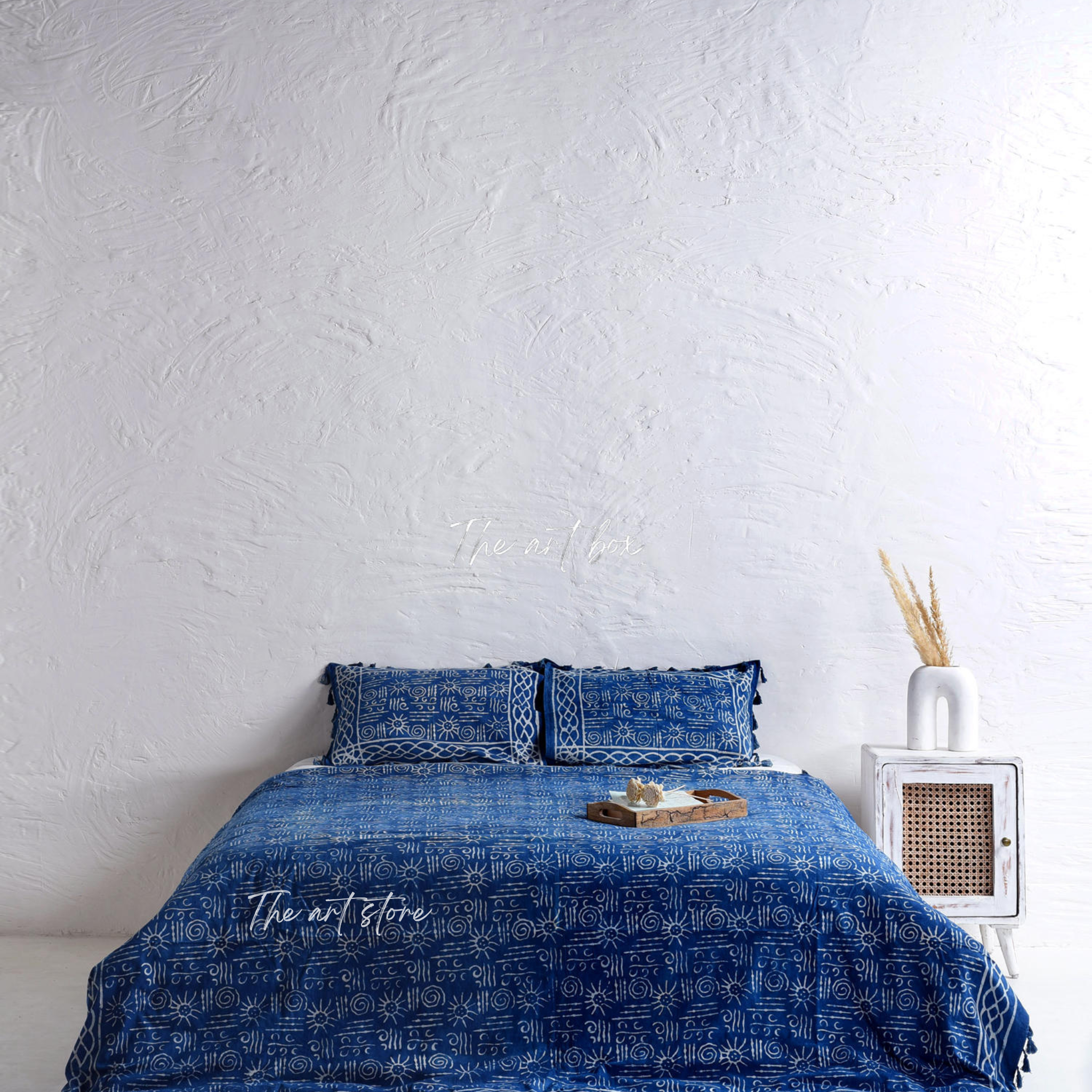 Nilaya Hand Block Printed Duvet Cover and Pillow Set