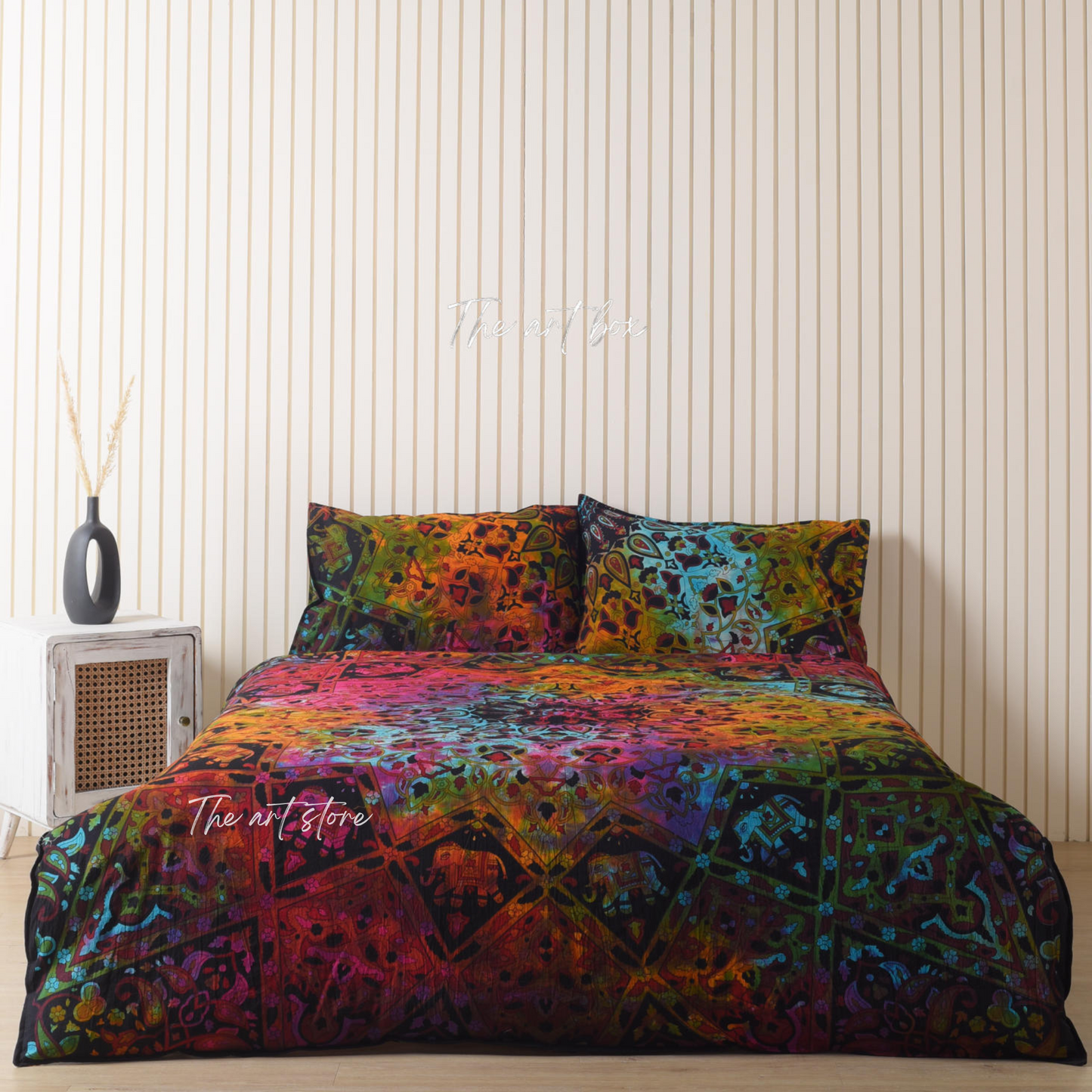 Multicolor Elephant Mandala Duvet Covers with Pillow Covers