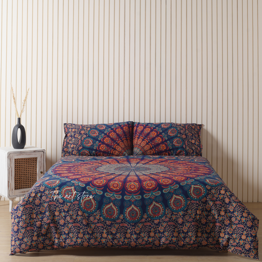 Multicolor Mandala Duvet Covers with Pillow Covers