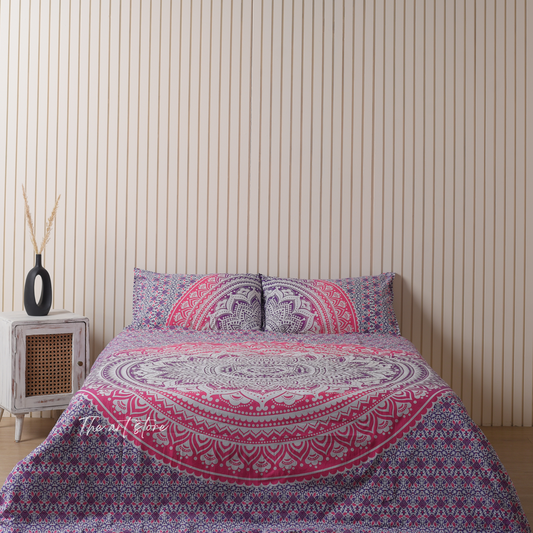 Pink Mandala Duvet Covers with Pillow Covers
