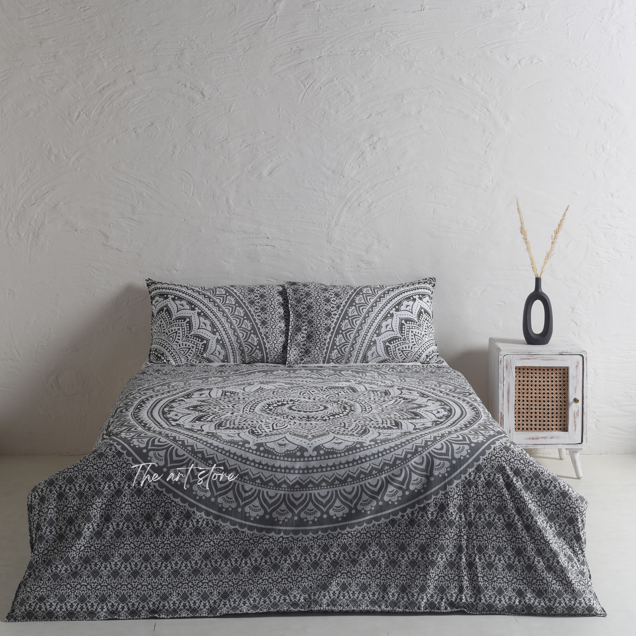 Black Mandala Duvet Covers with Pillow Covers