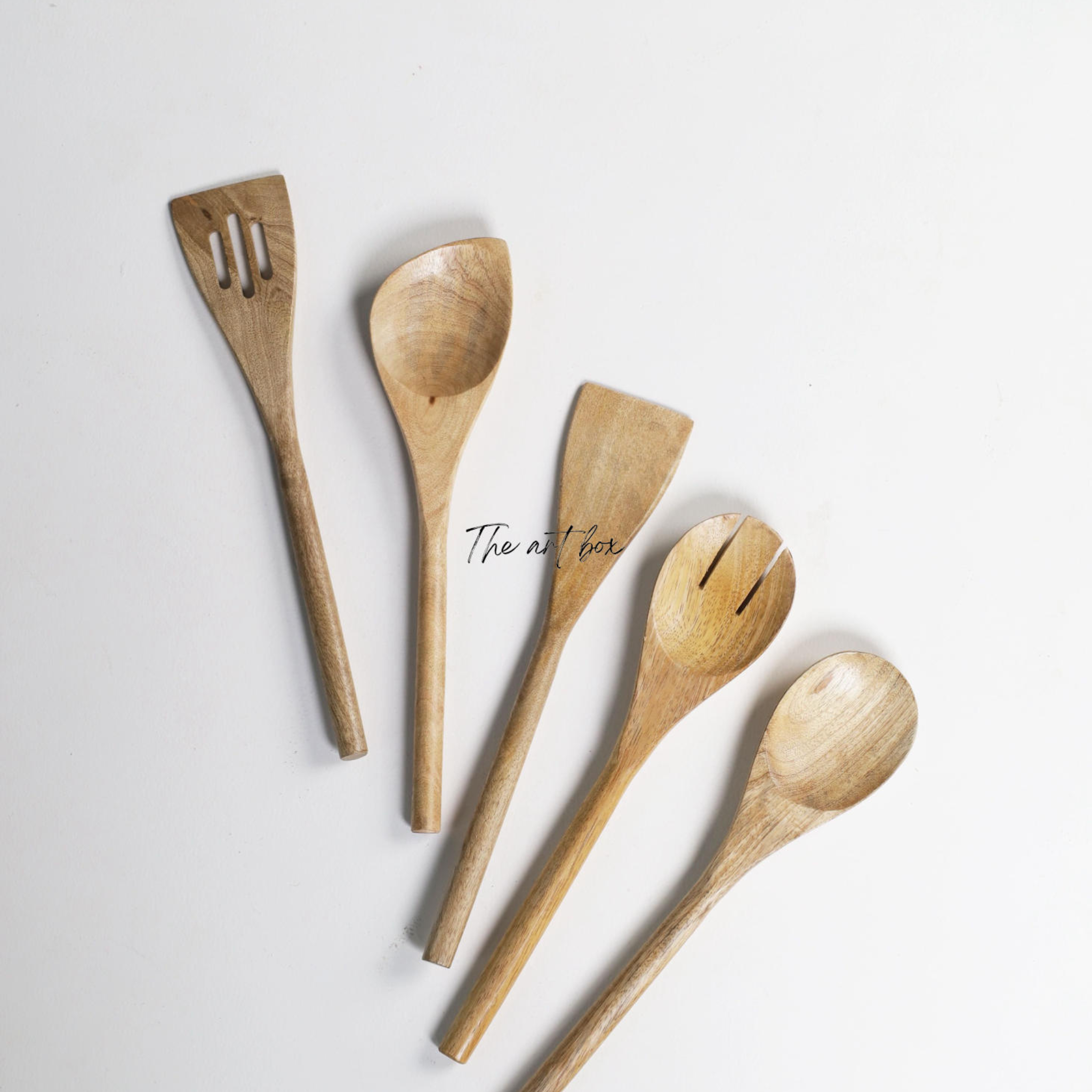 Mango Wood Spatula Set - Wooden Color