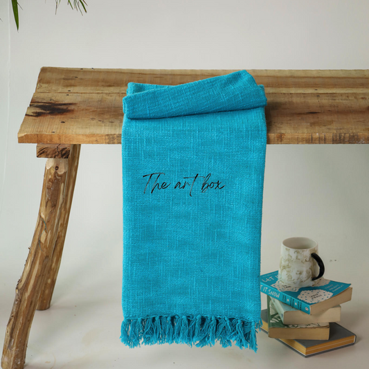 Teal Blue Solid Color Throw