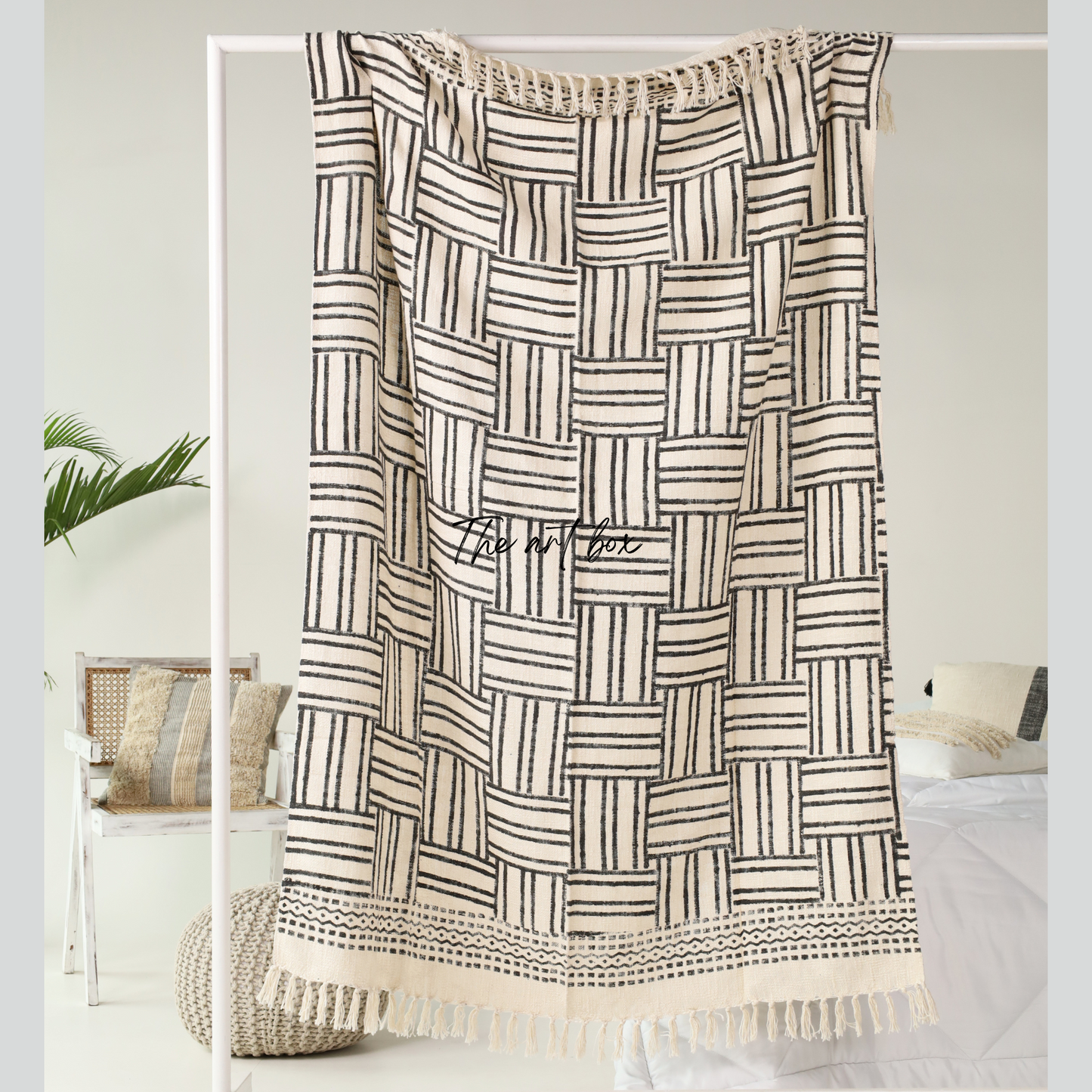 Geometric Pigment Print Throw