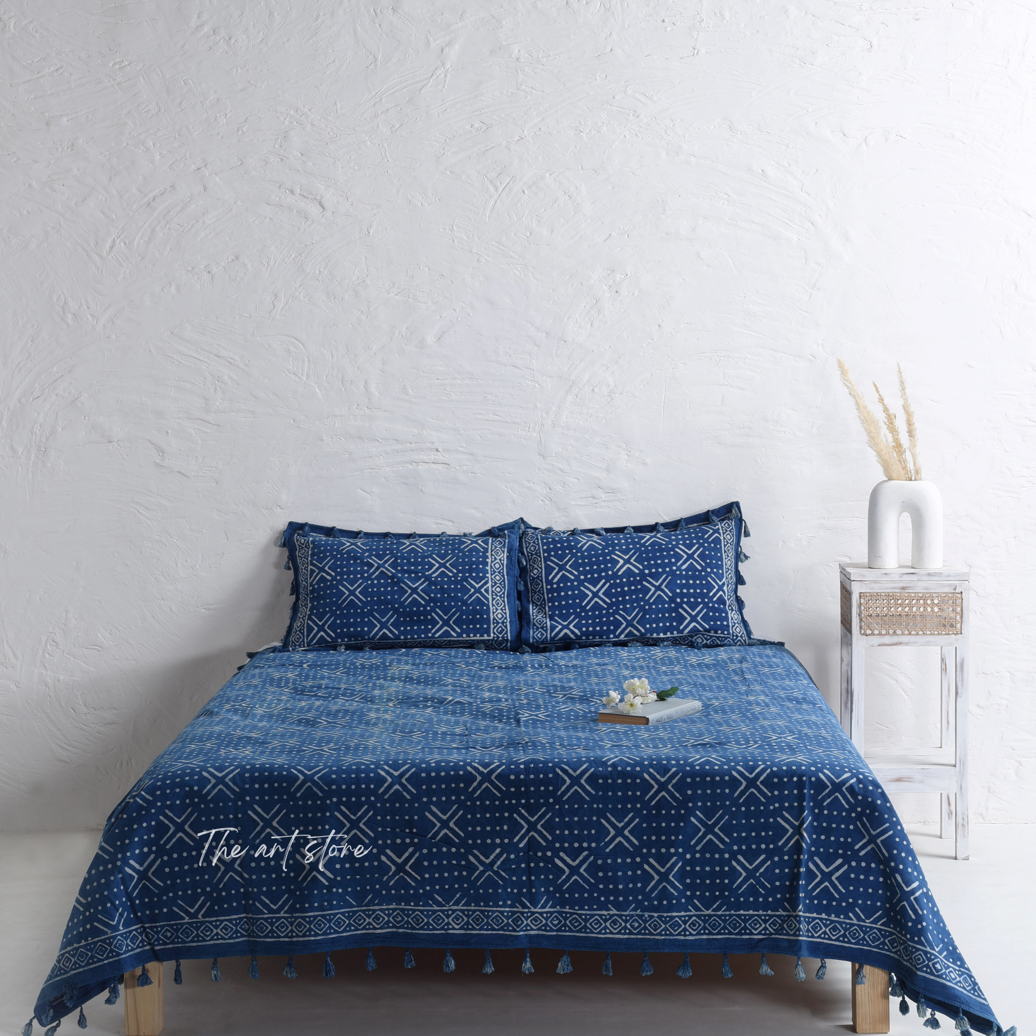 Occasion Boho Block Printed Bedsheet and Pillow Set