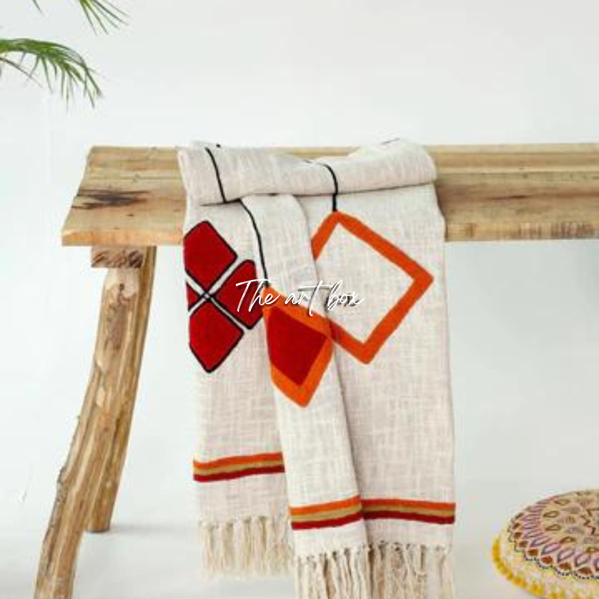 Embroidered Hand Tufted Throw