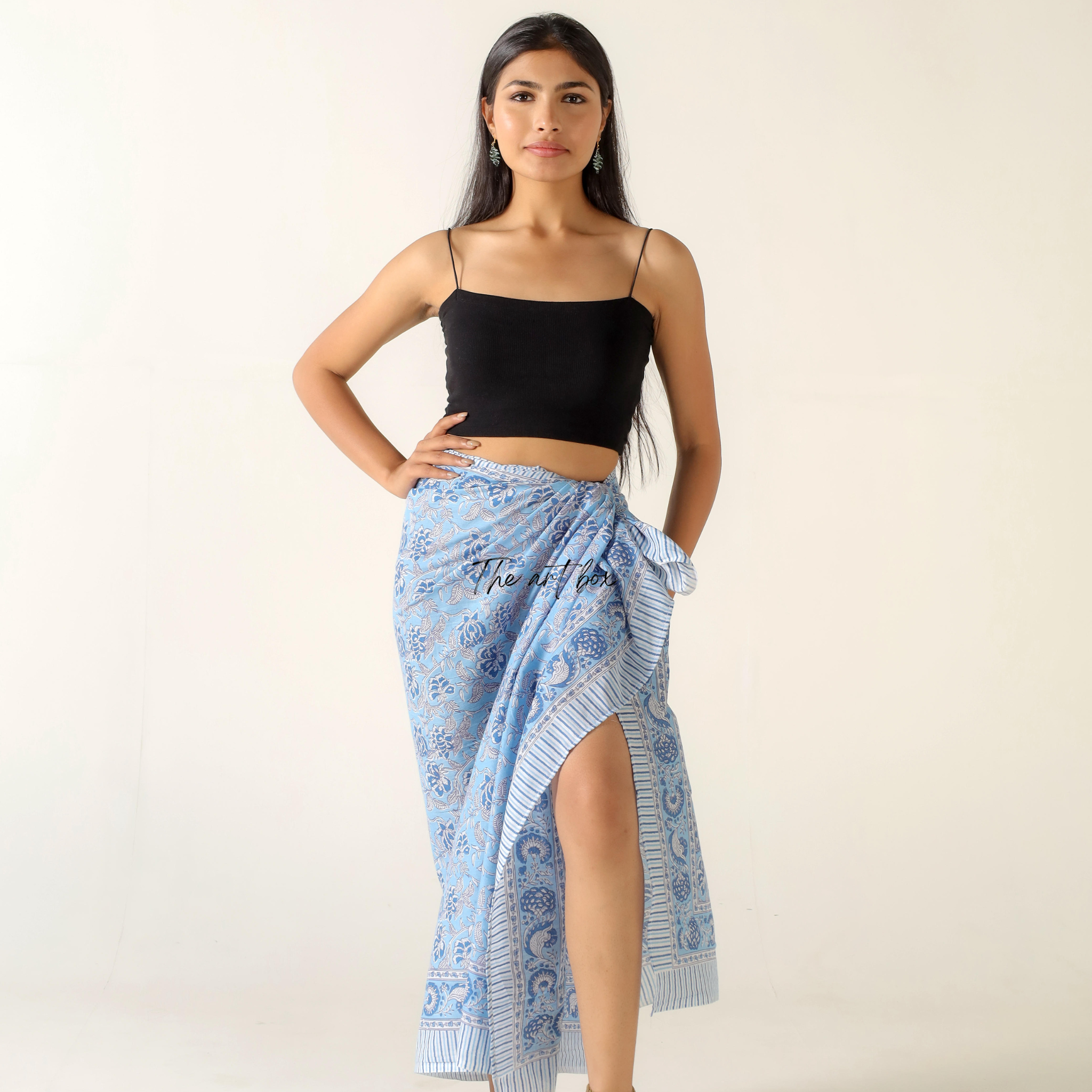 Boho Blossoms Cotton Floral Sarong Pareo for Bohemian Beach Style