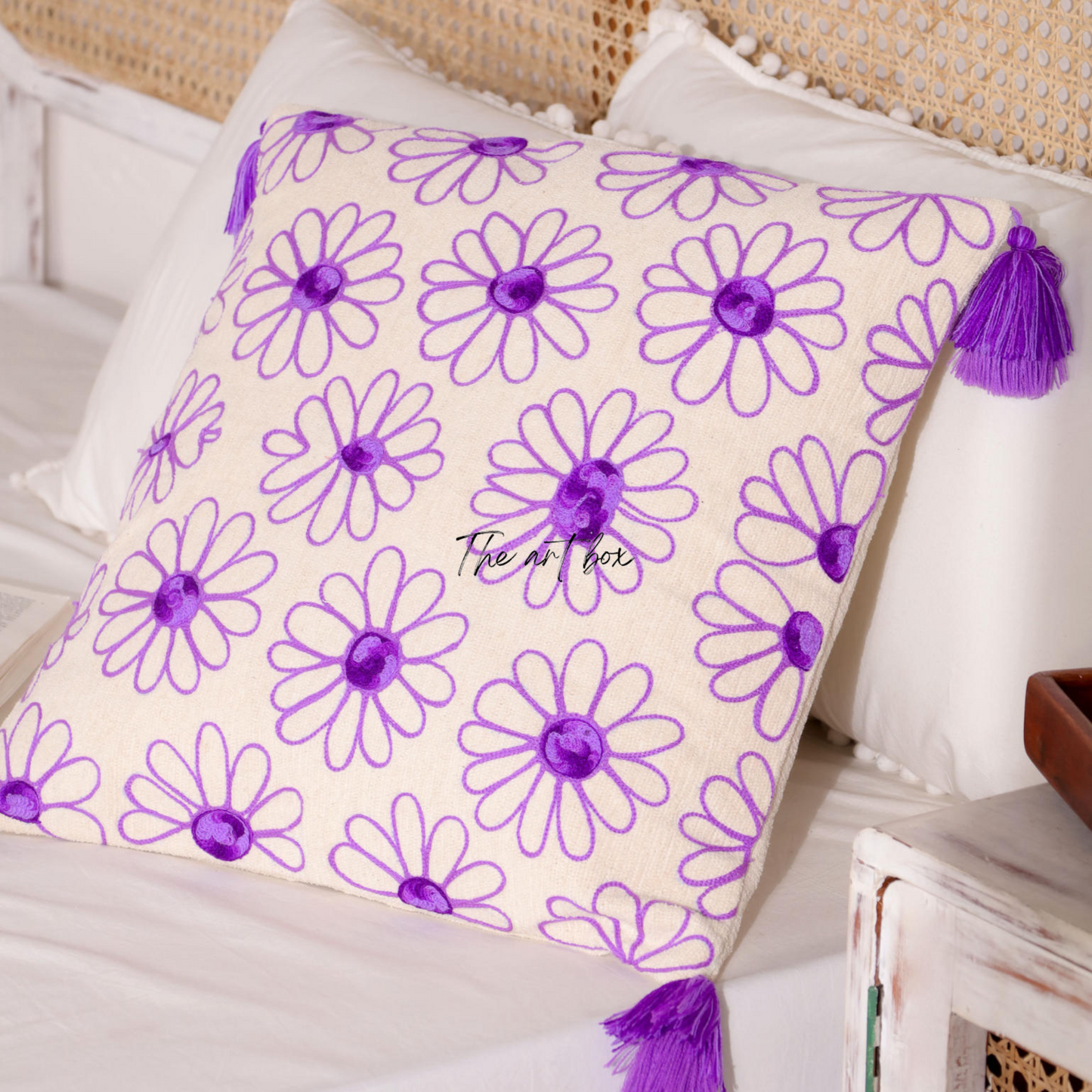 Custom Embroidered Flower Cushion - Blossom Your Own Design