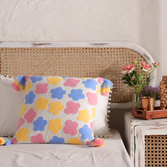 Custom Embroidered Flower Cushion Case - Design Your Dream Decor