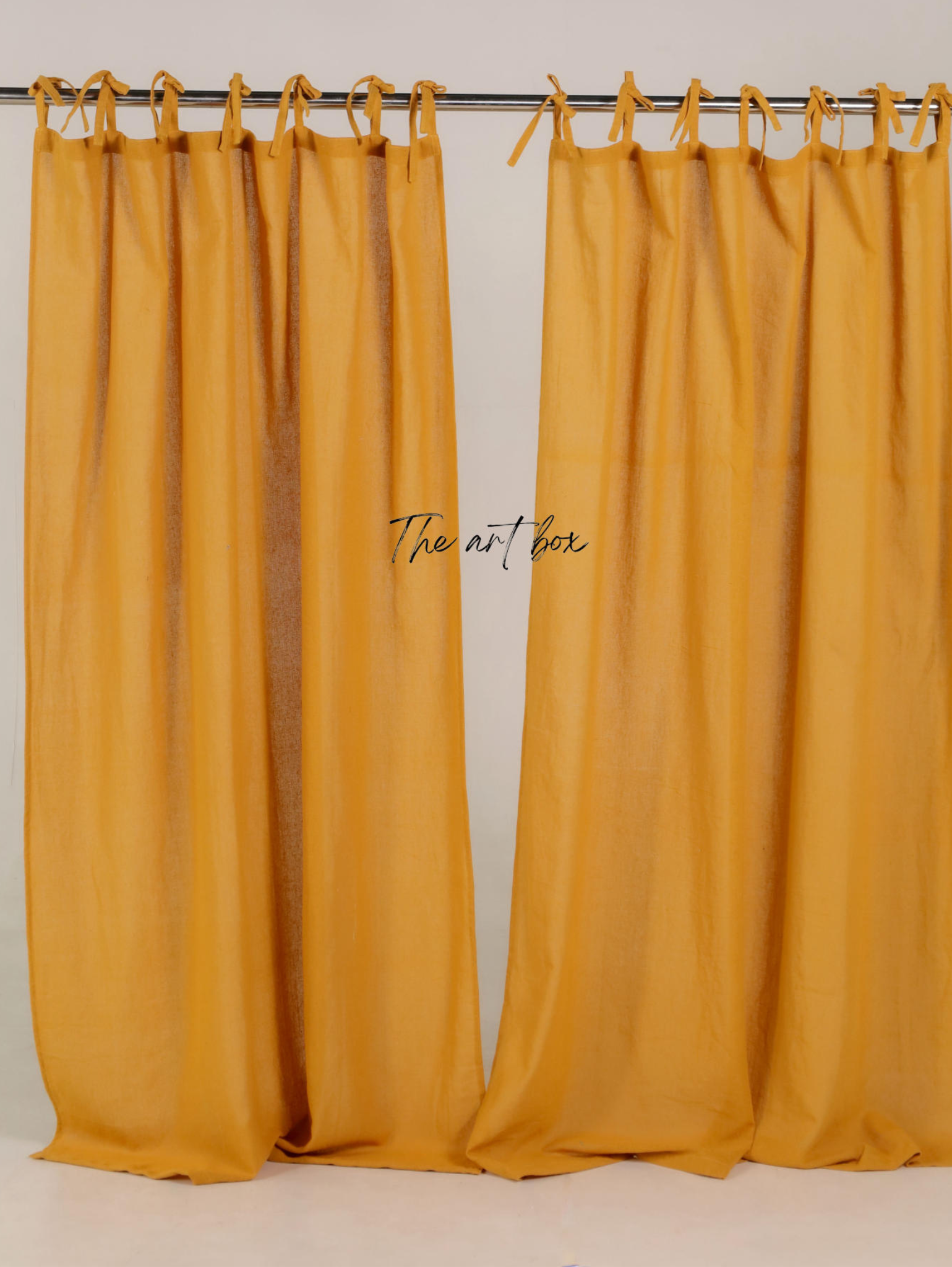 Linen Yellow Curtains- 2 Panel set