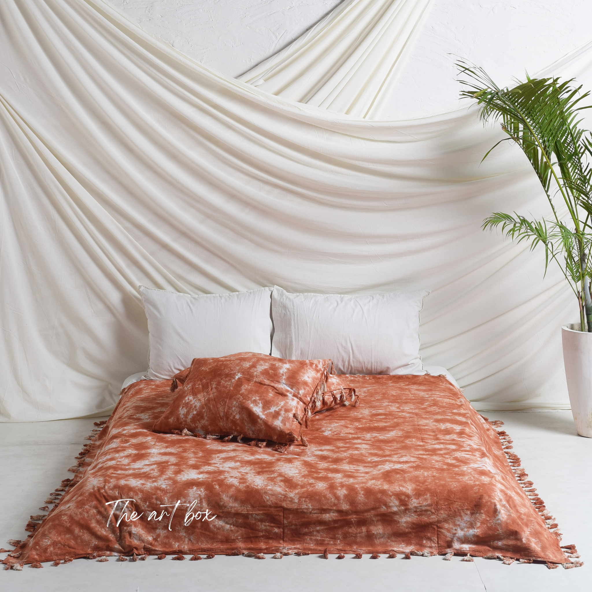 Brown Tie-Dye Duvet Cover with Pillow cases Set