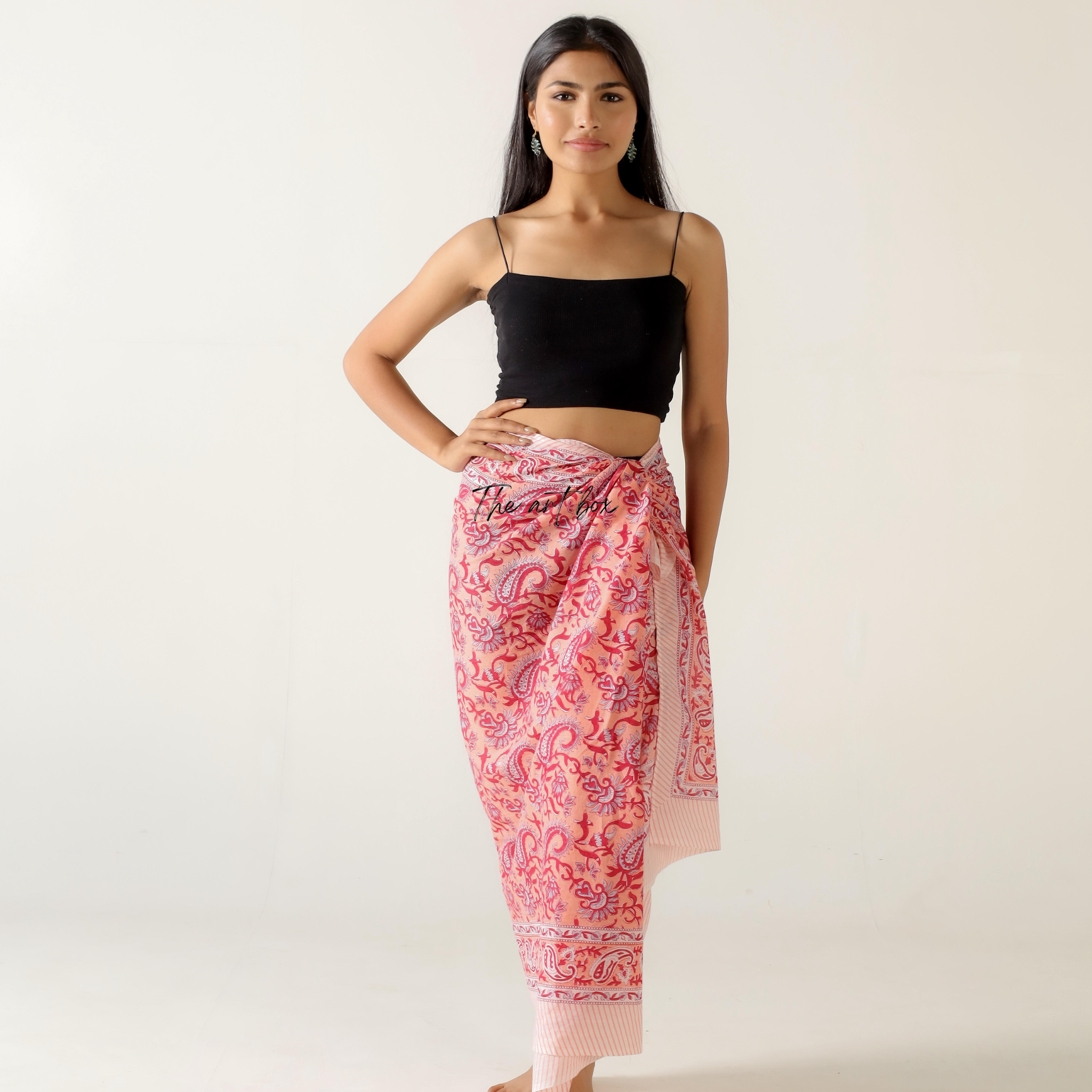 Botanical Bliss Cotton Floral Sarong Pareo for Beach Lovers