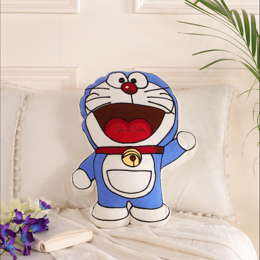 Personalised Doraemon Shaped Velvet Cushion For Living Room