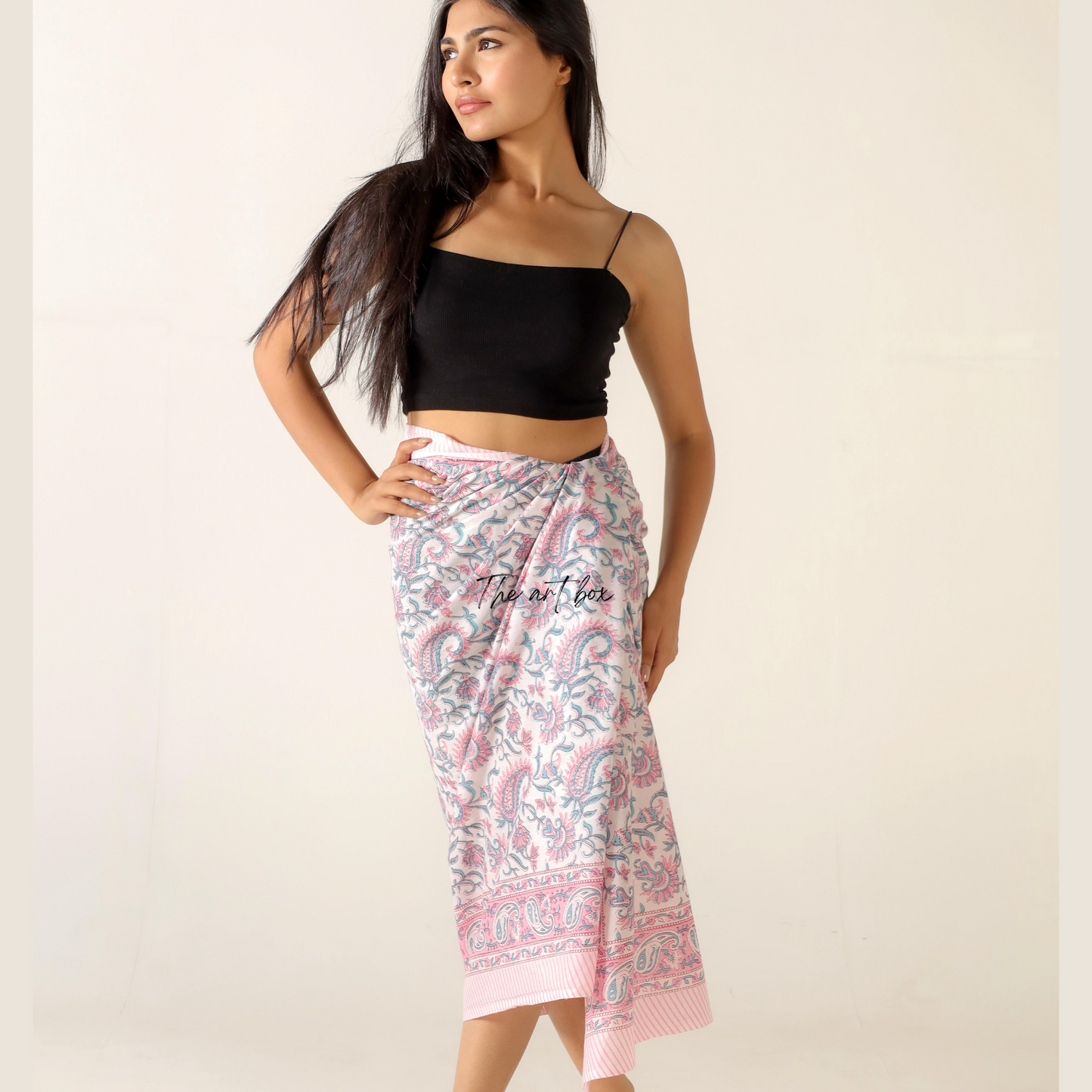 Floral Fantasy Cotton Sarong Pareo for Beachside Elegance