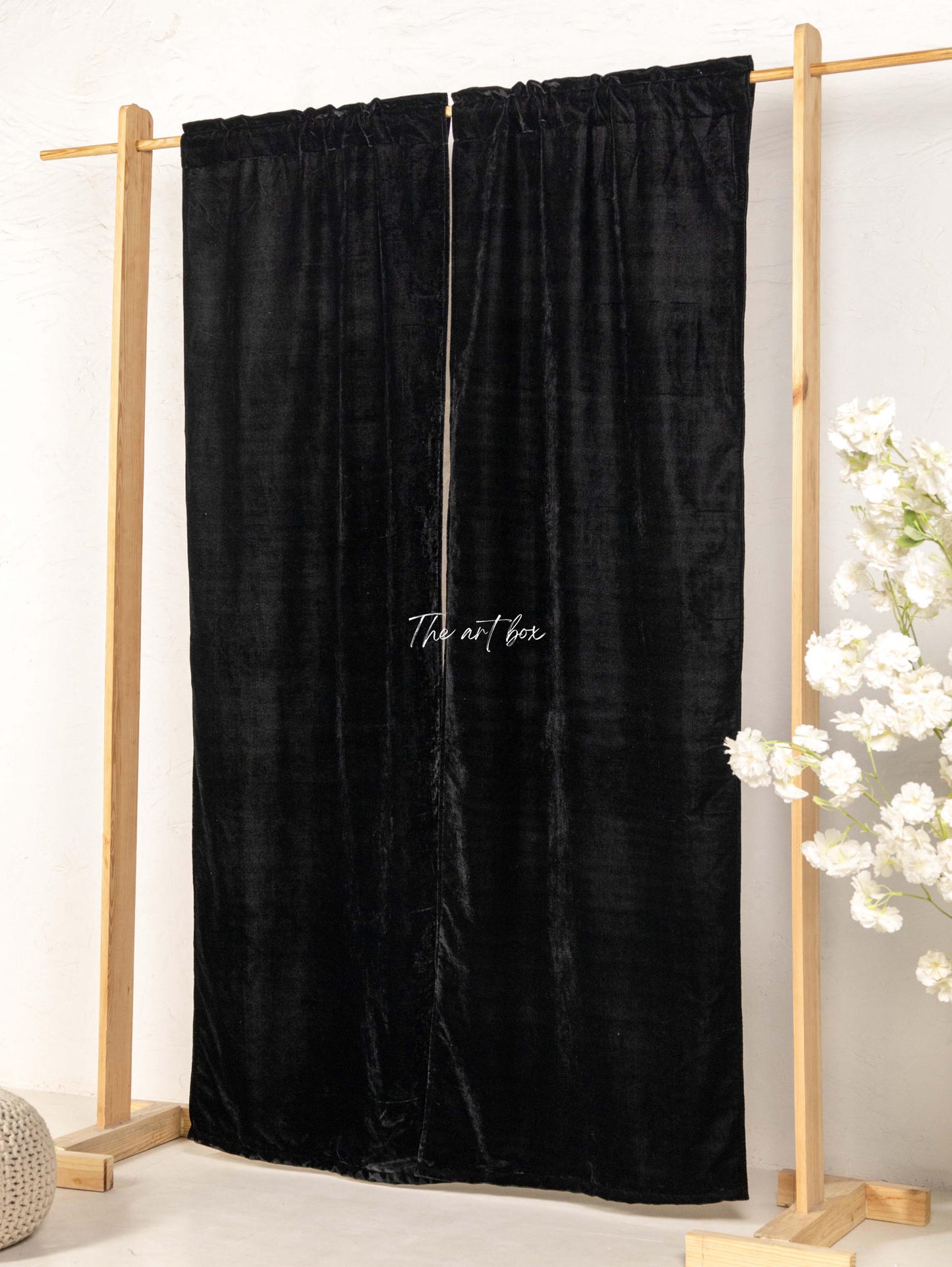 Black Velvet Curtains - 2 panel set