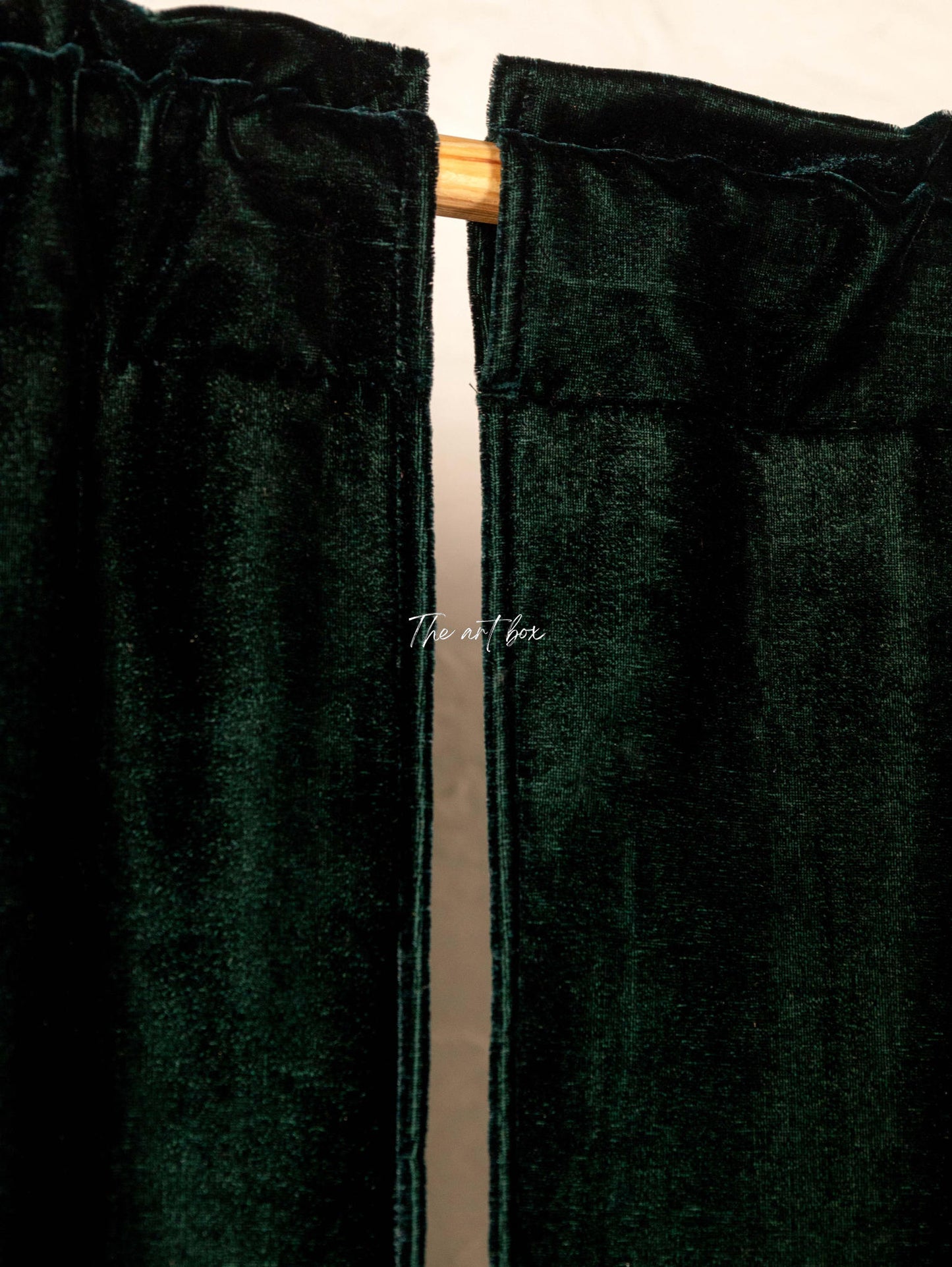 Forest Green Velvet Curtains - 2 panel set