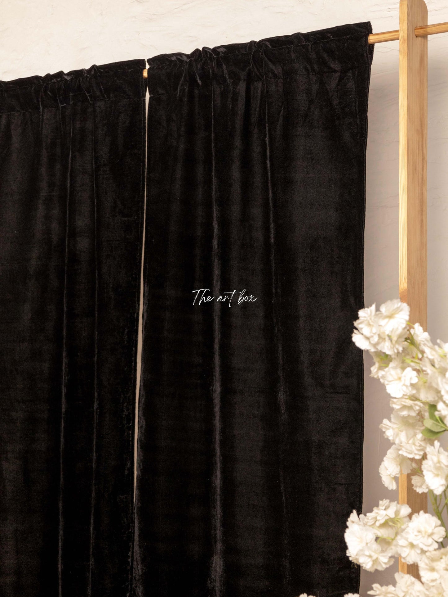 Black Velvet Curtains - 2 panel set