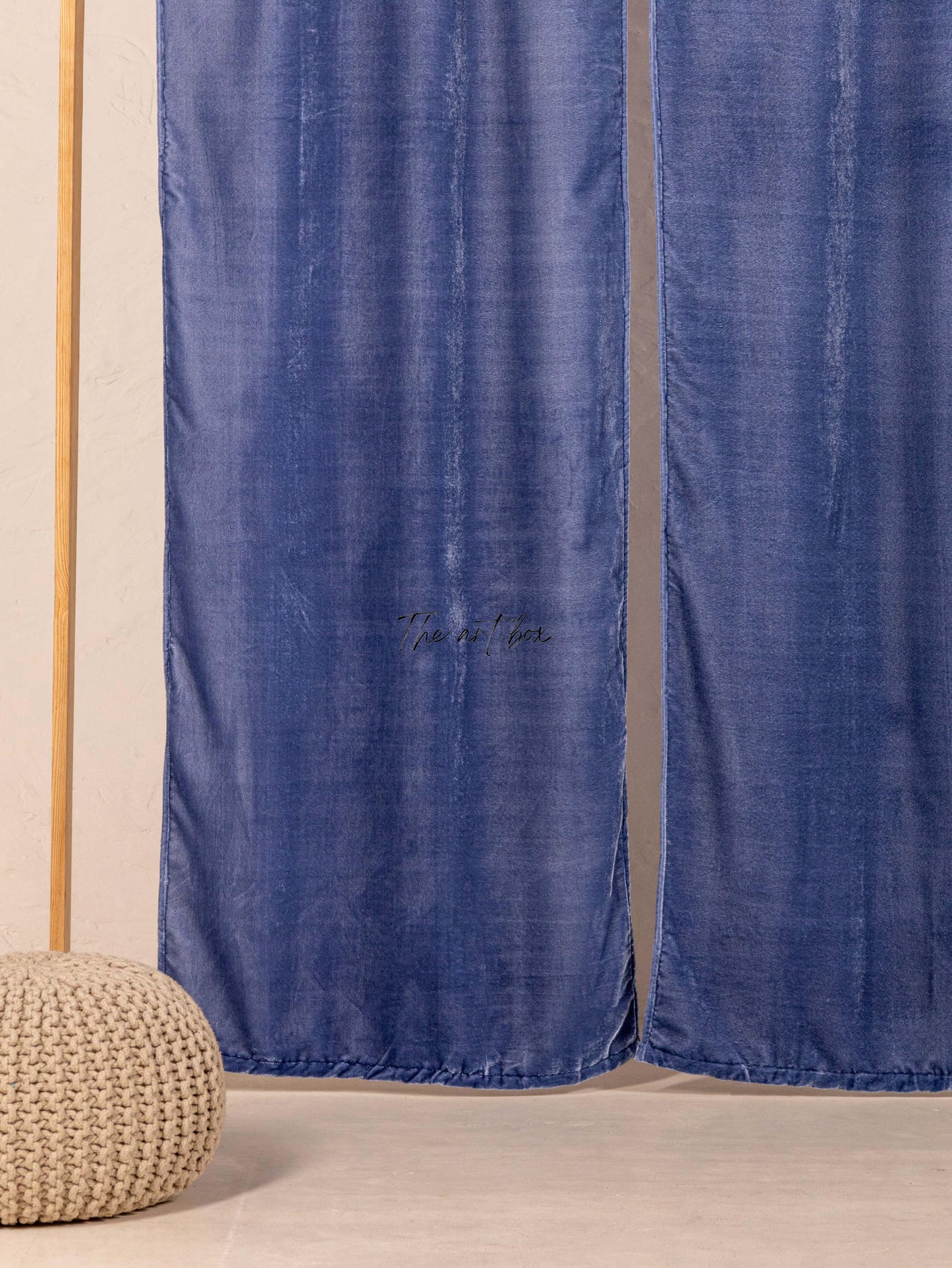 Blue Velvet Curtains - 2 panel set