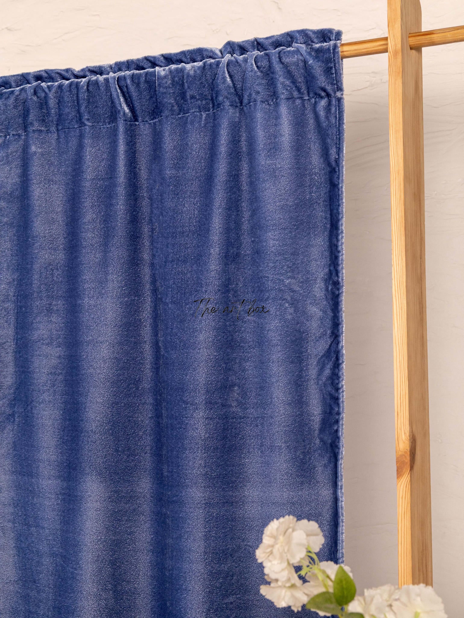 Blue Velvet Curtains - 2 panel set