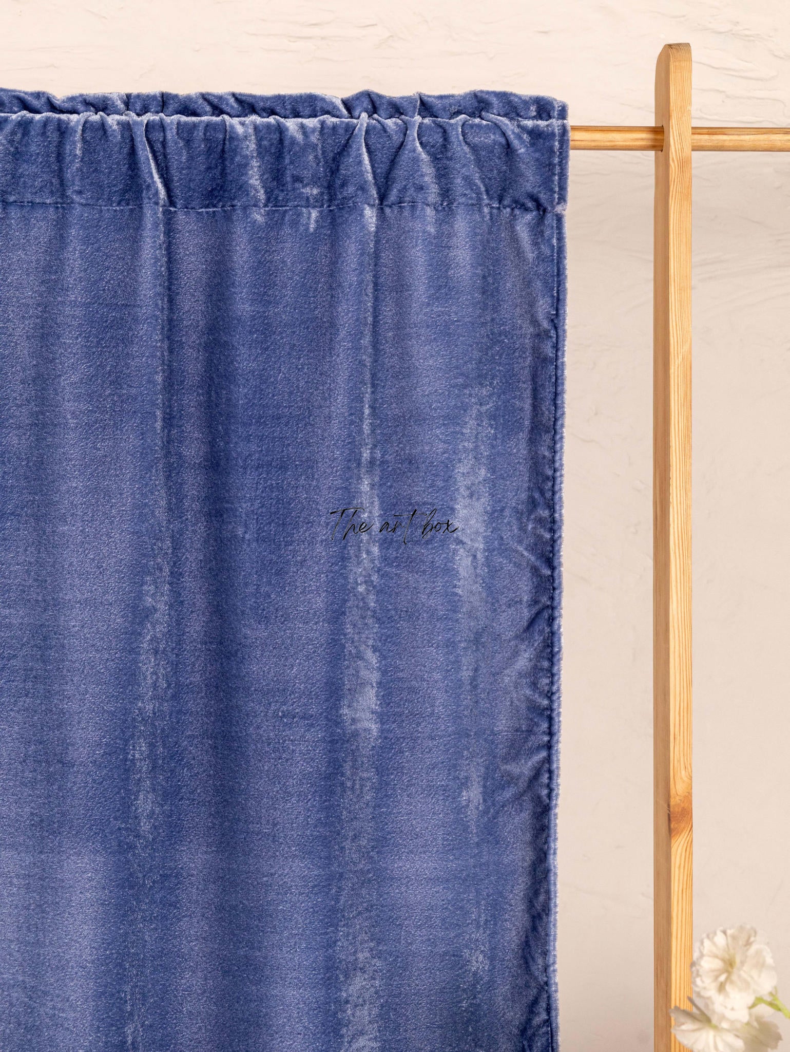 Blue Velvet Curtains - 2 panel set