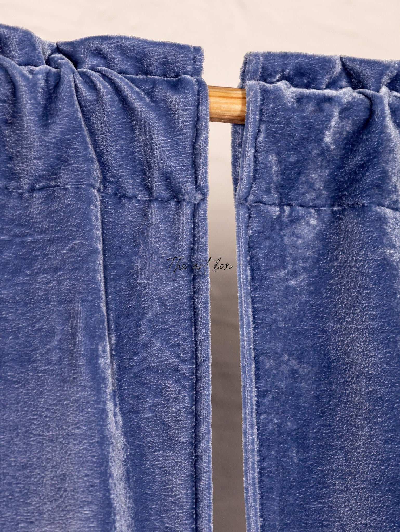 Blue Velvet Curtains - 2 panel set