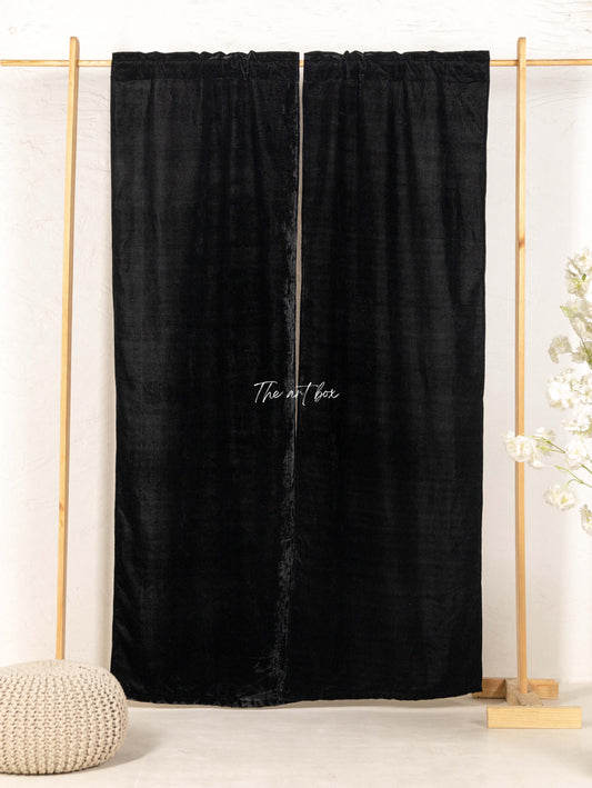 Black Velvet Curtains - 2 panel set