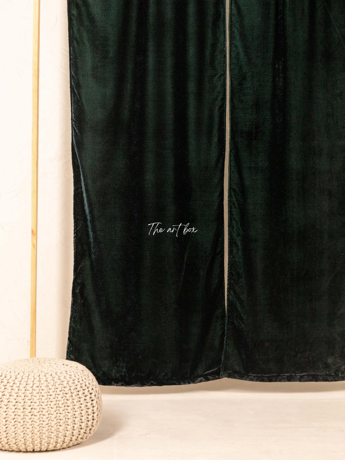 Forest Green Velvet Curtains - 2 panel set