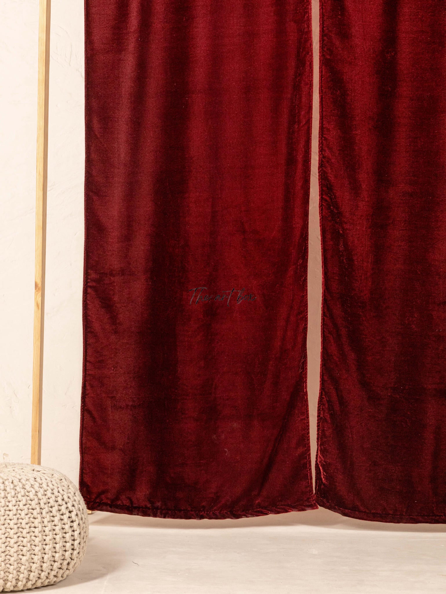 Maroon Velvet Curtains - 2 panel set