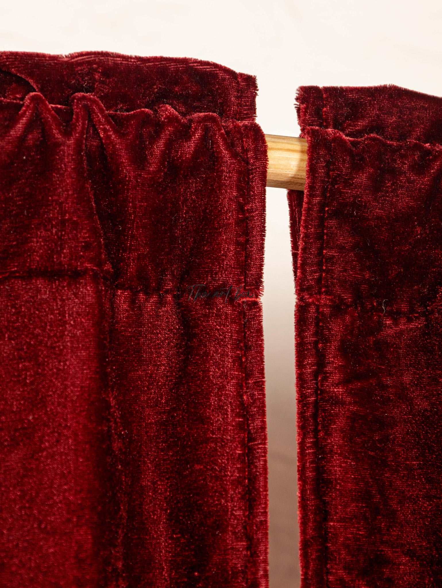 Maroon Velvet Curtains - 2 panel set