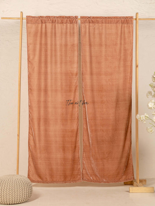 Rose Velvet Curtains - 2 panel set