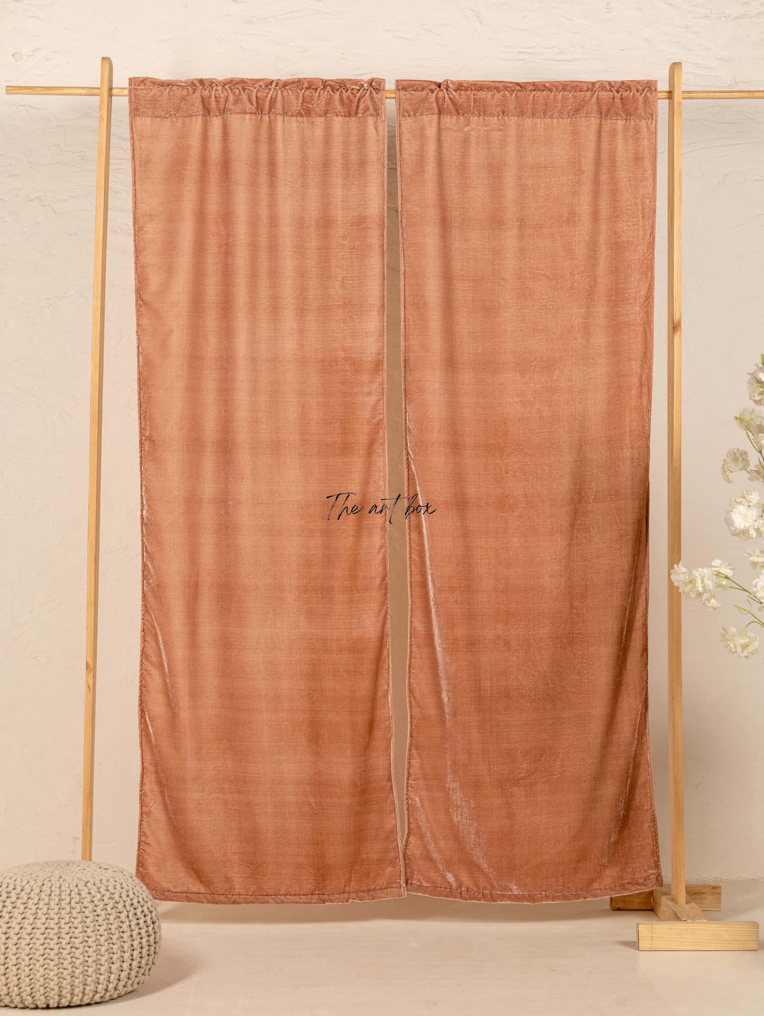 Rose Velvet Curtains - 2 panel set