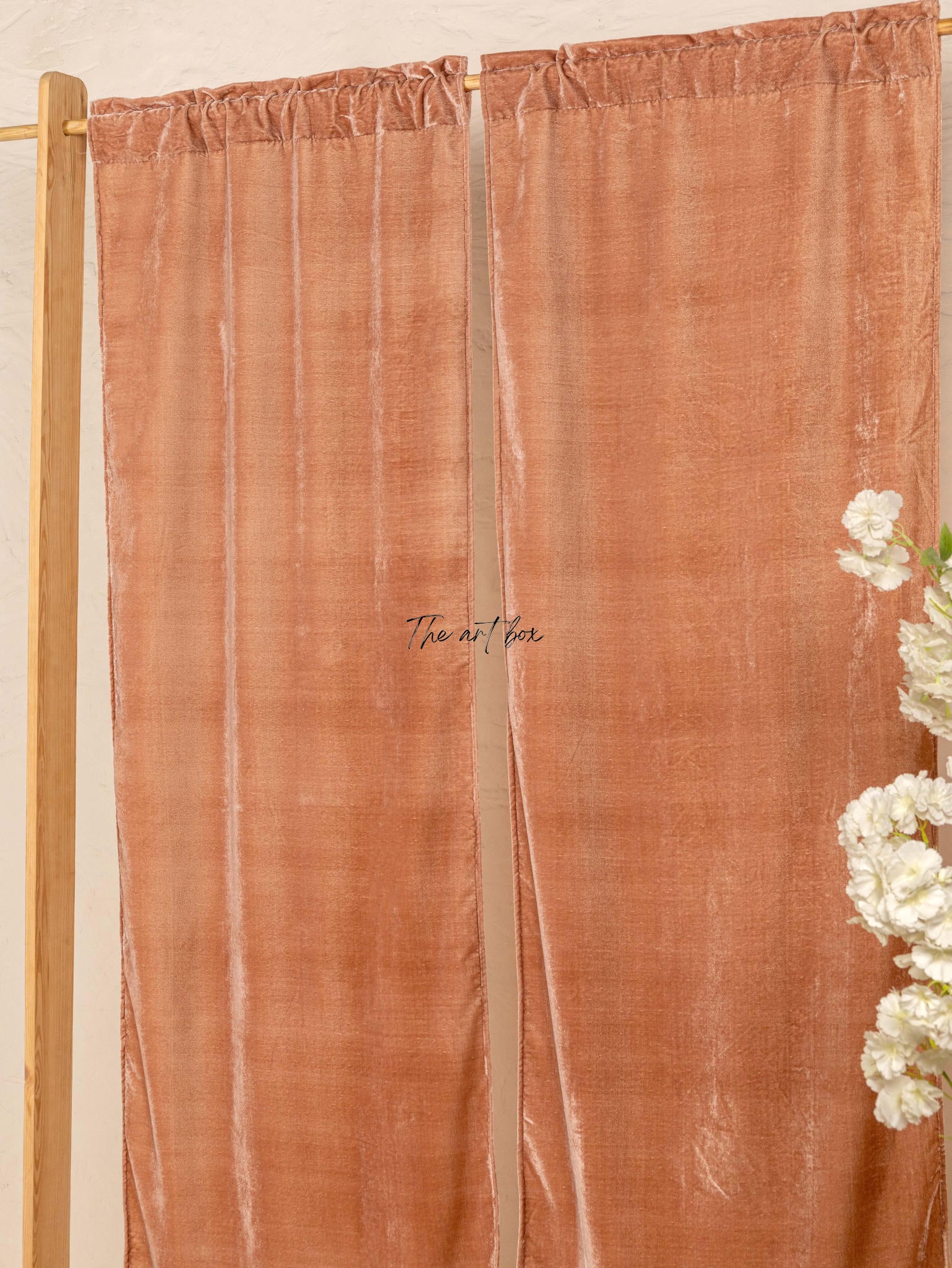 Rose Velvet Curtains - 2 panel set