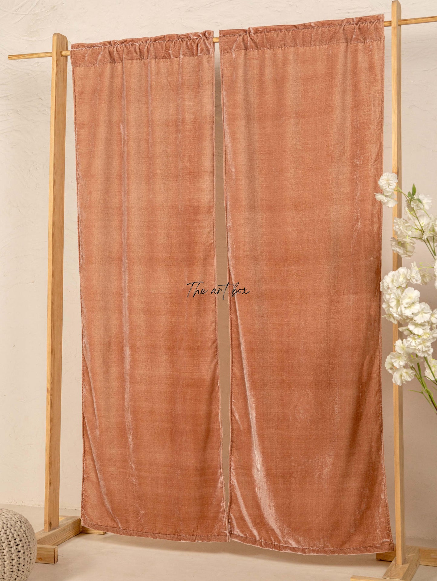 Rose Velvet Curtains - 2 panel set