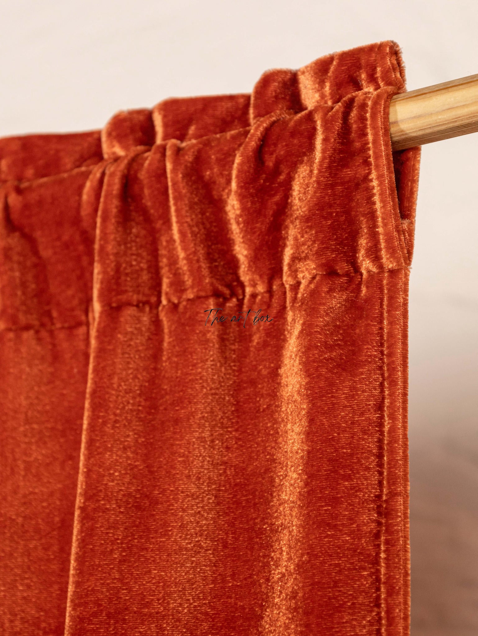 Rust Velvet Curtains - 2 panel set